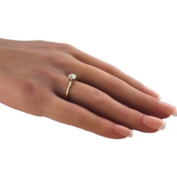 14 Karat Yellow & White Gold Diamond Ring Size 6 #18668 - Picture 7 of 7